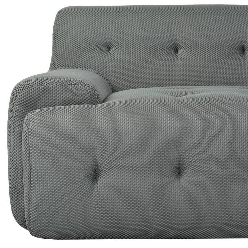 107" Polyester Mesh L-Shape Modular Sectional Sofa with Deep Seating and Pocket Spring Cushions