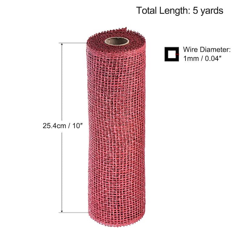 1 Roll PP Burlap Mesh 10" x 5 Yard Decorative Wreath Wrapping Ribbon