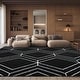 preview thumbnail 89 of 154, SAFAVIEH Adirondack Benilda Modern Geometric Rug 10' x 14' - Black/Ivory