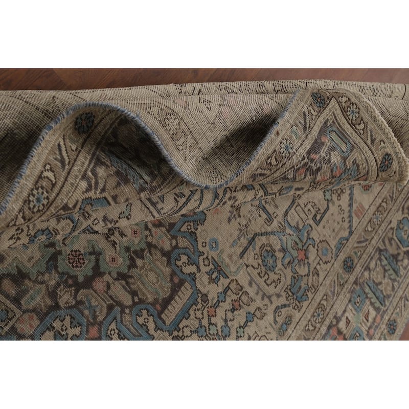 Geometric Tabriz Persian Vintage Area Rug Handmade Wool Carpet - 6'6"x 9'10"