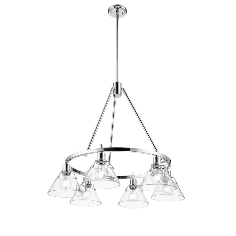 Orwell 6-Light Chandelier in Chrome with Clear Glass - Silver