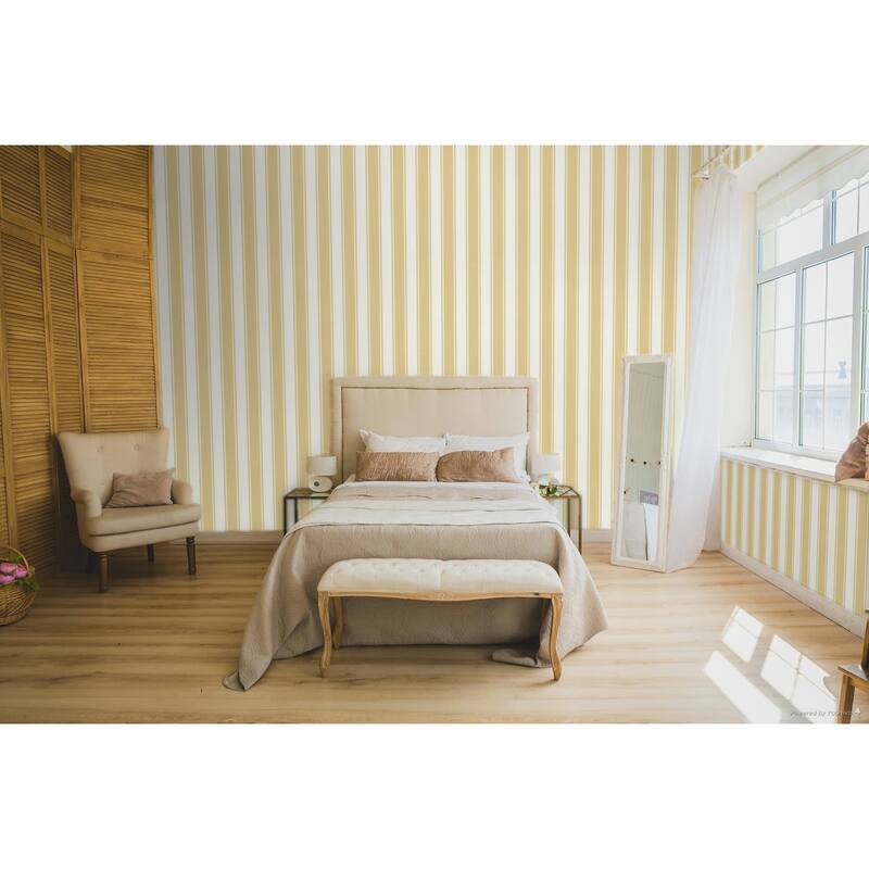 Galerie Wallcoverings Italian Classics 4 Collection Embossed Classic Stripe Design Vinyl on Non-woven Matte Wallpaper Roll
