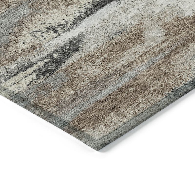 HomeRoots Abstract Transitional Rectangle Outdoor Rug