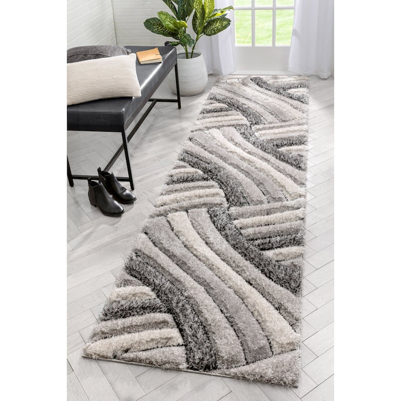 Well Woven San Francisco Ucci Geometric Shag Area Rug