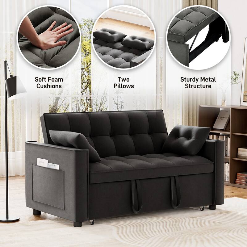 Ouyessir 3 in 1 Multi-Functional Convertible Sleeper Sofa Bed