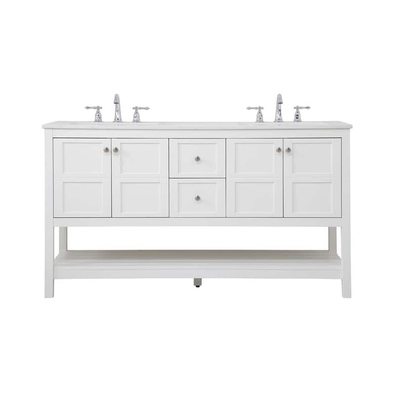 Elegant Lighting VF16460D Theo 60" Free Standing Double Basin Vanity