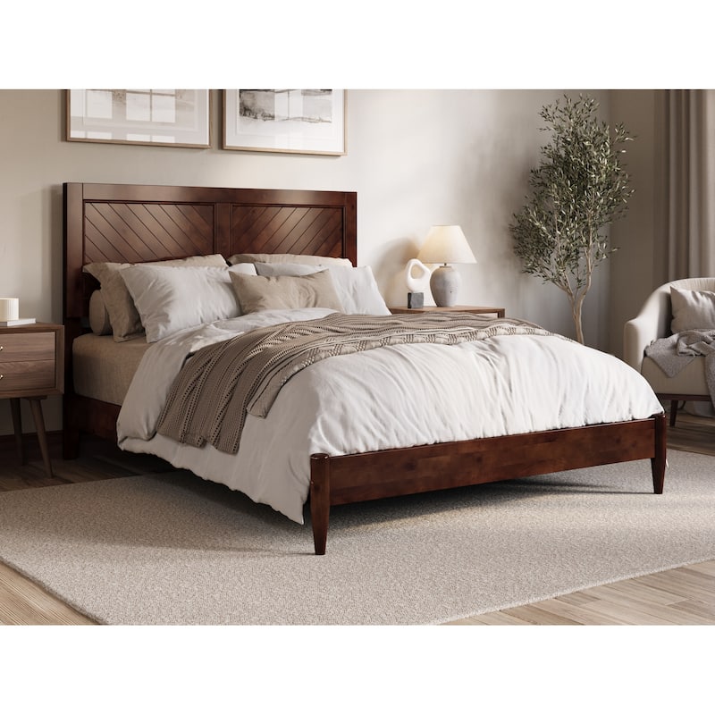 Berkshire Solid Wood Low Profile Platform Bed - Walnut - Queen