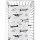 preview thumbnail 2 of 4, Sweet Jojo Designs Vintage Airplane Boy 2 Pack Fitted Crib Sheets Blue Clouds Sky and Green Blue Yellow Airplanes Transportation