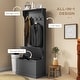 preview thumbnail 13 of 33, HOMCOM 28" 3-In-1 Entryway Hall Tree with Storage Bench, Coat Rack with Four Hooks and Shoe Storage, Gray