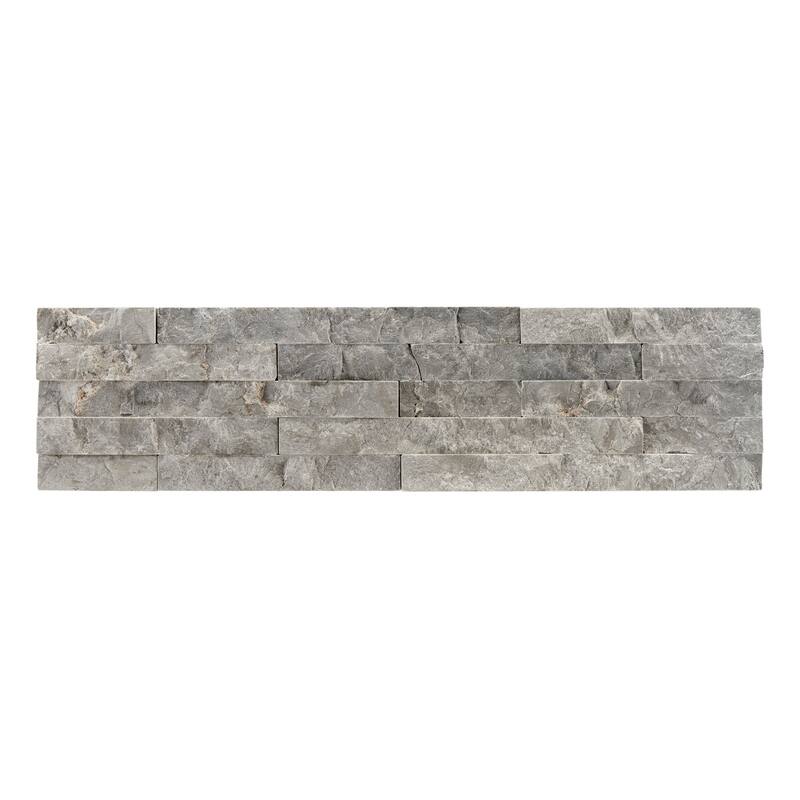 Slender Strip 3 in. x 12 in. Panel and 3 in. x 12 in. Corner Marble Wall Tile