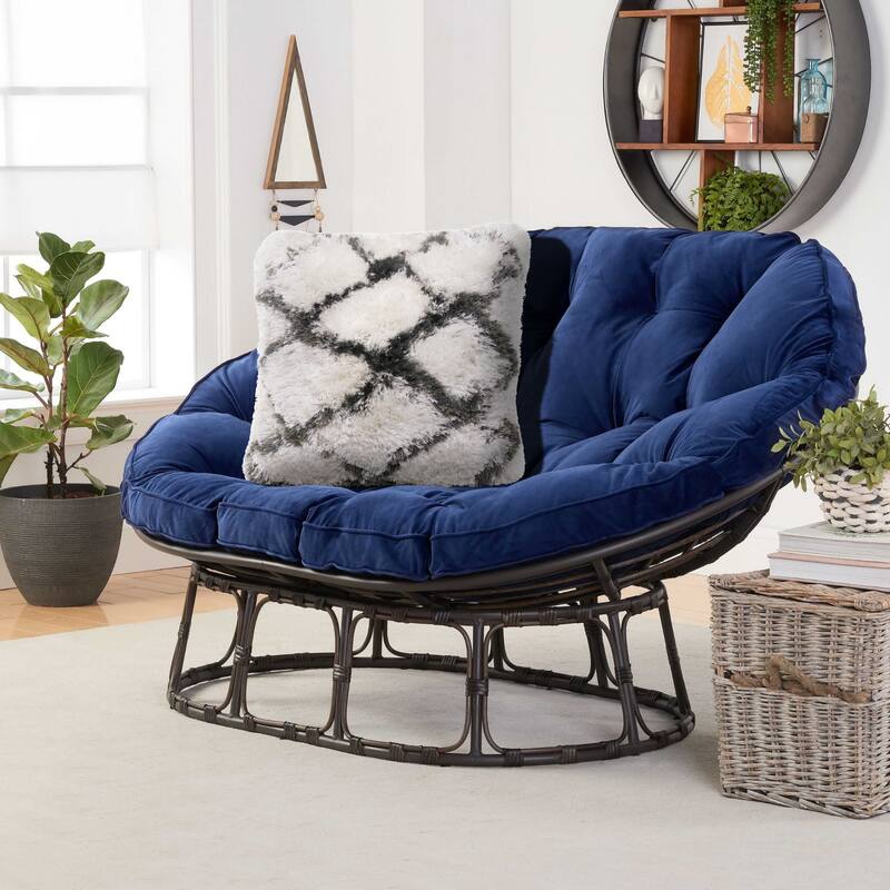 Handwoven Diamond Shag Throw Pillow Cover - 20" - White and Black