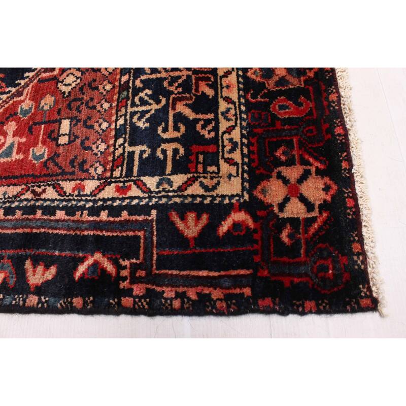 ECARPETGALLERY Hand-knotted Anatolian Vintage Dark Navy Wool Rug - 4'9 x 9'1