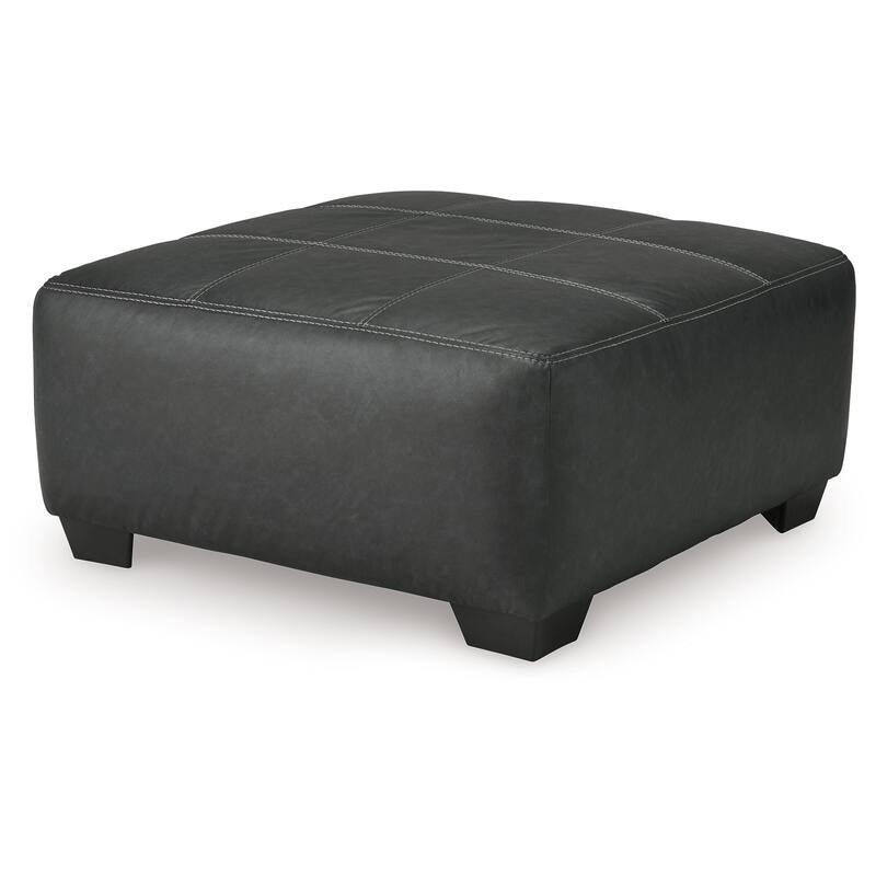 Burt Oversized Accent Ottoman, Dark Graphite Gray Polyester, 40 Inch