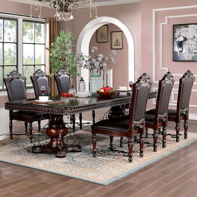 Baburam Traditional Cherry 7-piece Expandable Dining Set by Furniture of America