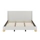 preview thumbnail 7 of 5, Queen Size Wooden Bed Frame,Velvet Upholstered Platform Bed,Beige