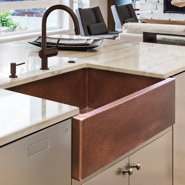 Heavy 12-GAUGE Luxury 30-Inch Copper Farmhouse Sink (48 LBS ...