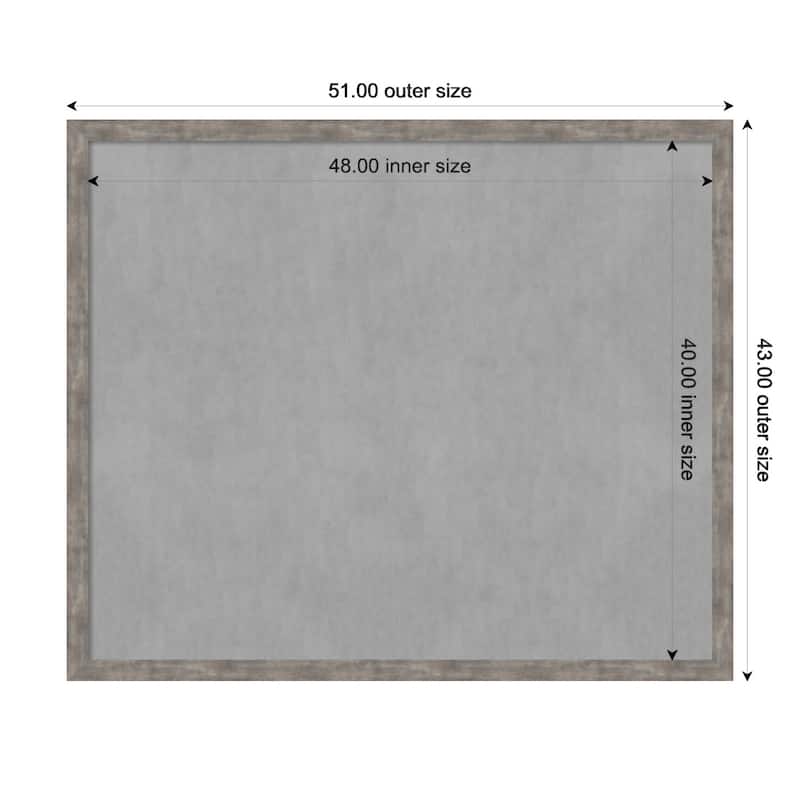 Amanti Art Marred Pewter Framed Magnetic Board - Board Size 48x40