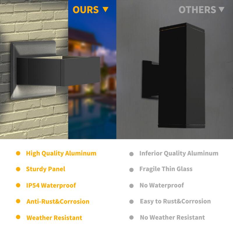 Wall Sconce LED Integrated Porch Light Modern Waterproof IP54 Wall Lamps Outdoor Up/Down Skeleton Light