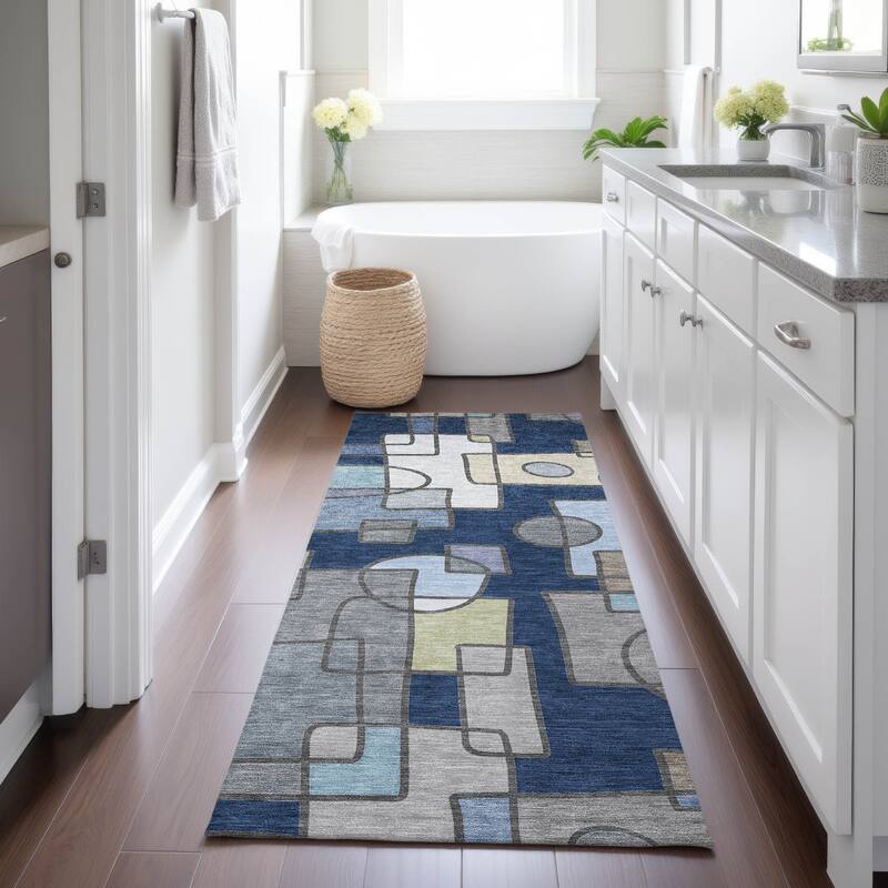 Machine Washable Indoor/ Outdoor Contemporary Prenner Chantille Rug