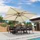 preview thumbnail 5 of 12, PURPLE LEAF 9/10/11ft Square 09x12ft Rectangle Wood Pattern Patio Cantilever Umbrella with Base