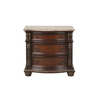 Lucca 3-Drawer 34 in. W Nightstand