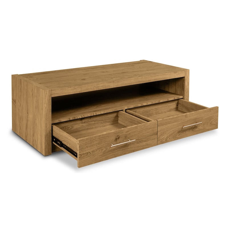 Edgemod Dakota Weathered Oak Coffee Table With 2 Drawers
