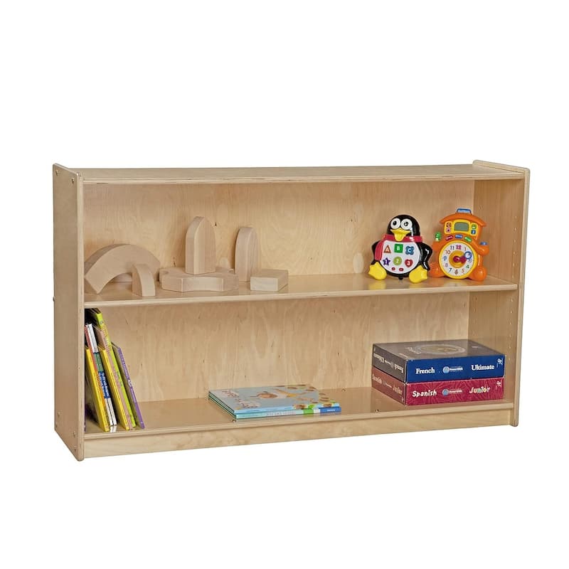 Contender 2 Shelf Bookcase Unit with Adjustable Shelves, Toy Organizer Bookshelves Montessori Furniture in Classroom