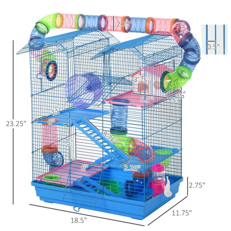 Hamster Cage - Multi - Blue