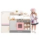 preview thumbnail 1 of 10, Costway Kids Chef Play Kitchen Set Toddlers Wooden Pretend Toy Playset - See Details Beige + Gray + Pink - See Details