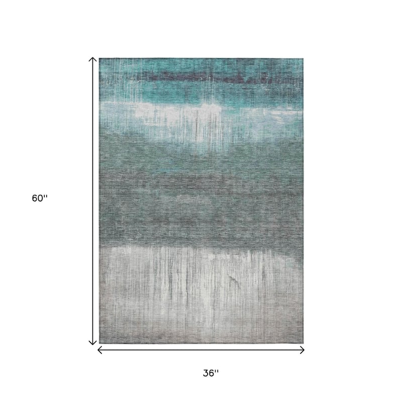 HomeRoots Abstract Transitional Rectangle Outdoor Rug
