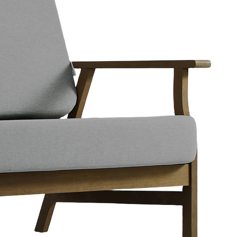 Teak Frame Outdoor Loveseat Daybed with Water-Resistant Cushions.