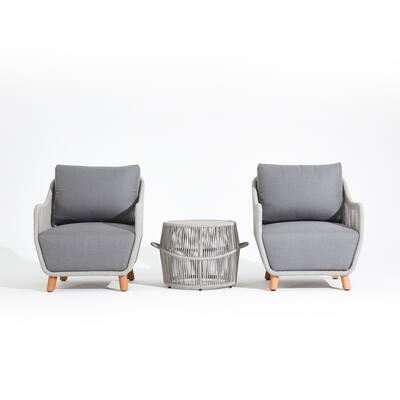 Outdoor/indoor woven rope lounge Chair with cushion