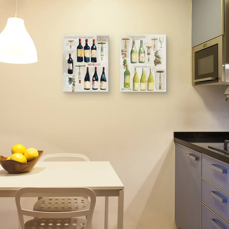 Red Wine Collage & White Wine Collage by Michael Clark Canvas Art Prints