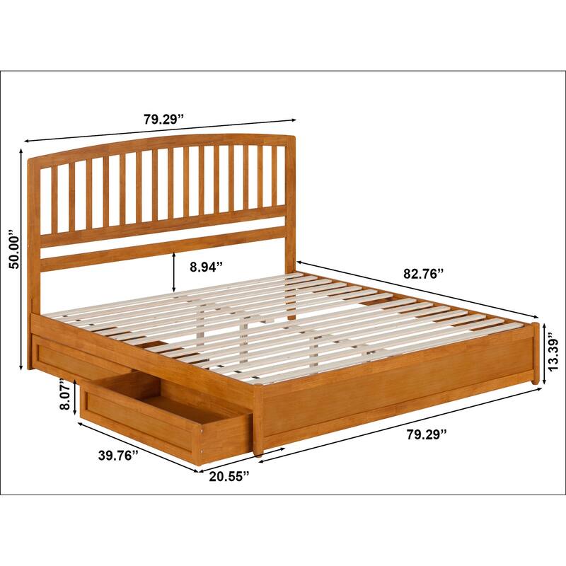 Lucia Platform Bed with Panel Footboard and Storage Drawers