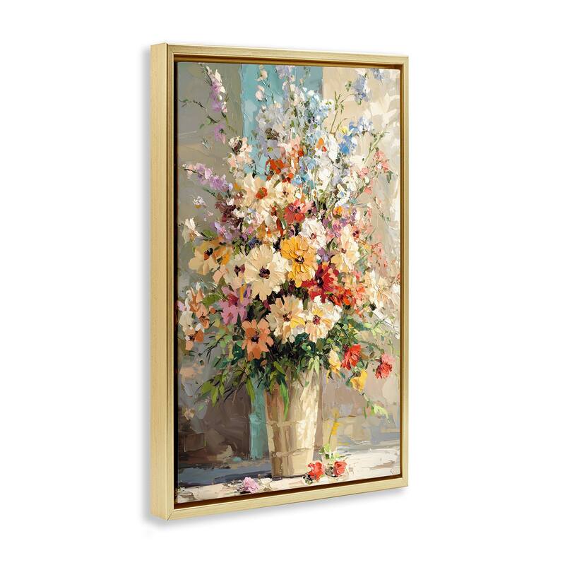 Stupell Happy Sunlit Bouquet Framed Floater Canvas Wall Art Design By Franklyn Gregory
