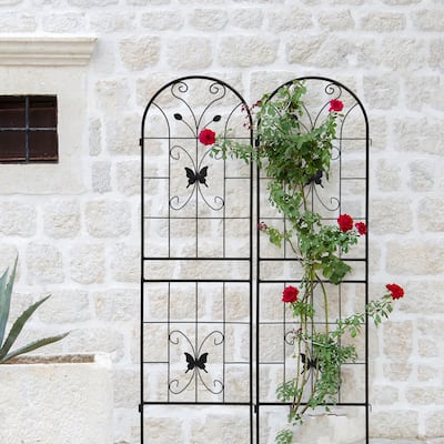 2 Pack Metal Garden Trellis 71" x 19.7" Rustproof Trellis for Climbing Plants Outdoor Flower Support
