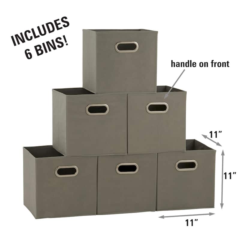 Household Essentials Fabric Storage Bins, Set of 6