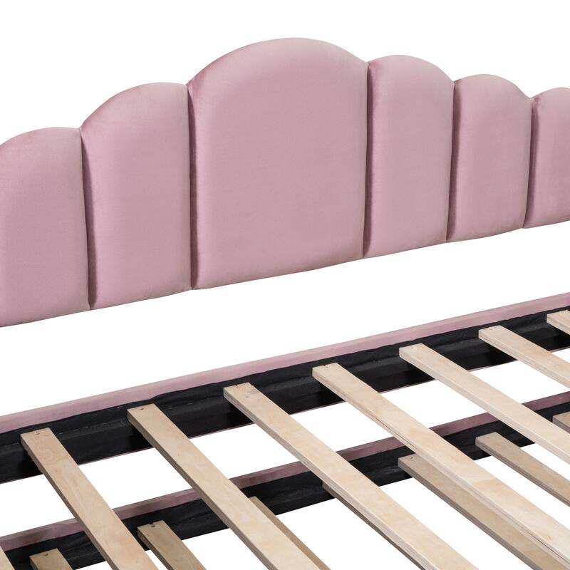 Twin size Upholstered Daybed with Trundle ,Velvet Sofabed with USB Charging Ports