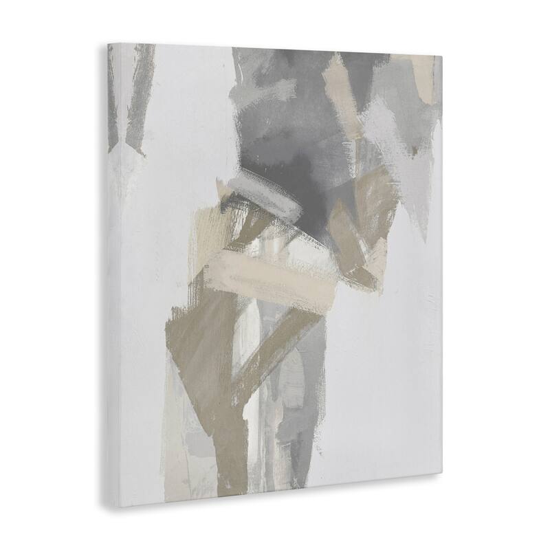 Stupell Elegant Grey & Beige Streaks Canvas Wall Art Design By Rachel Springer