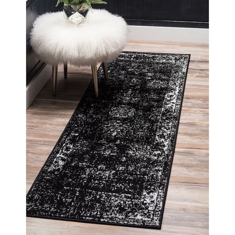 Transitional Fredo Collection Area Rug - 2'x13' - Black
