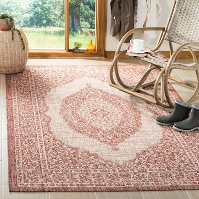 SAFAVIEH Courtyard Thoma Medallion Indoor/ Outdoor Waterproof Patio Backyard Rug