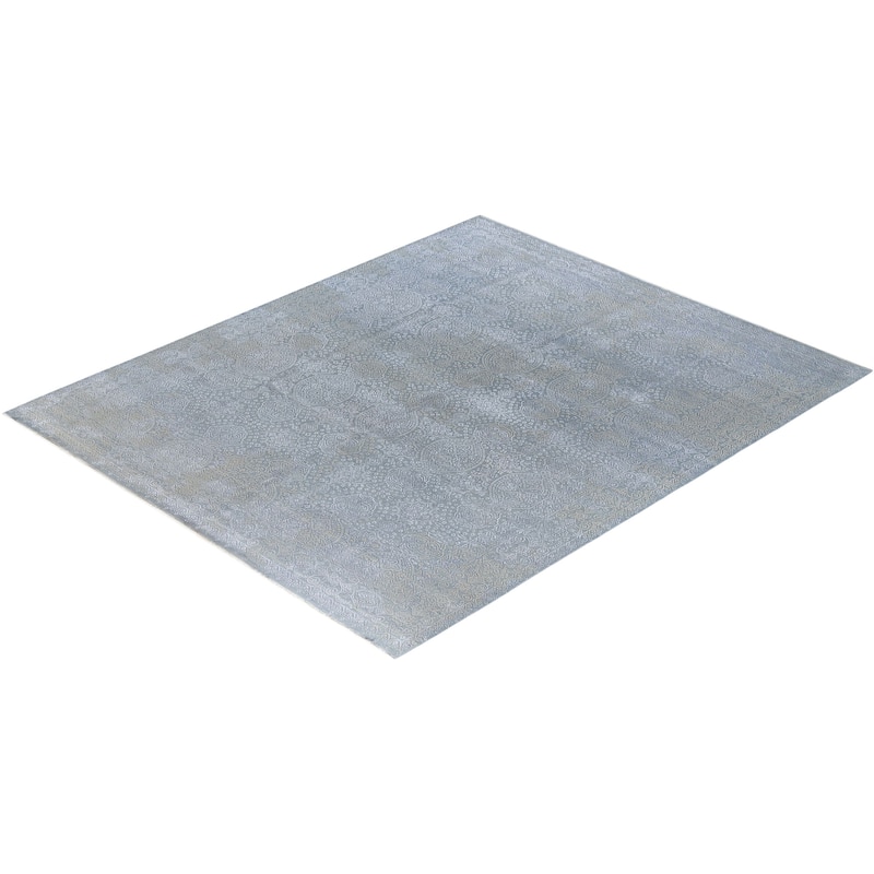 Ikat One-of-a-Kind Hand-Knotted Area Rug, Gray - 8' 0" x 9' 8"
