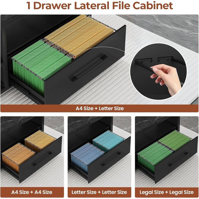 Executive Desk L Shaped Desk File Drawers Power Outlets Computer Desk