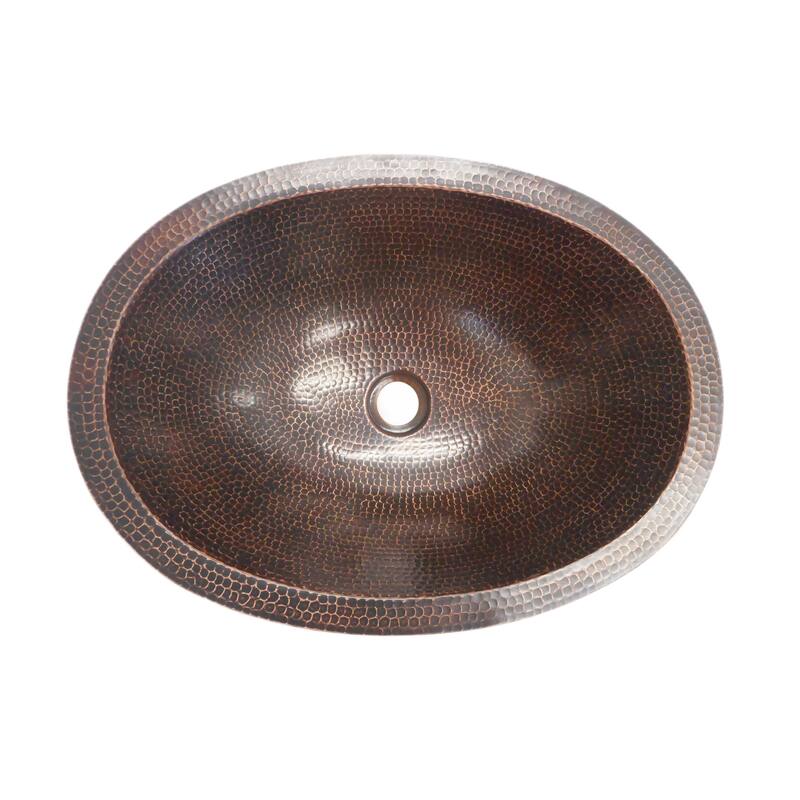 19" Oval Brushed Sedona Copper Bathroom Sink - 19" X 14" X 5"