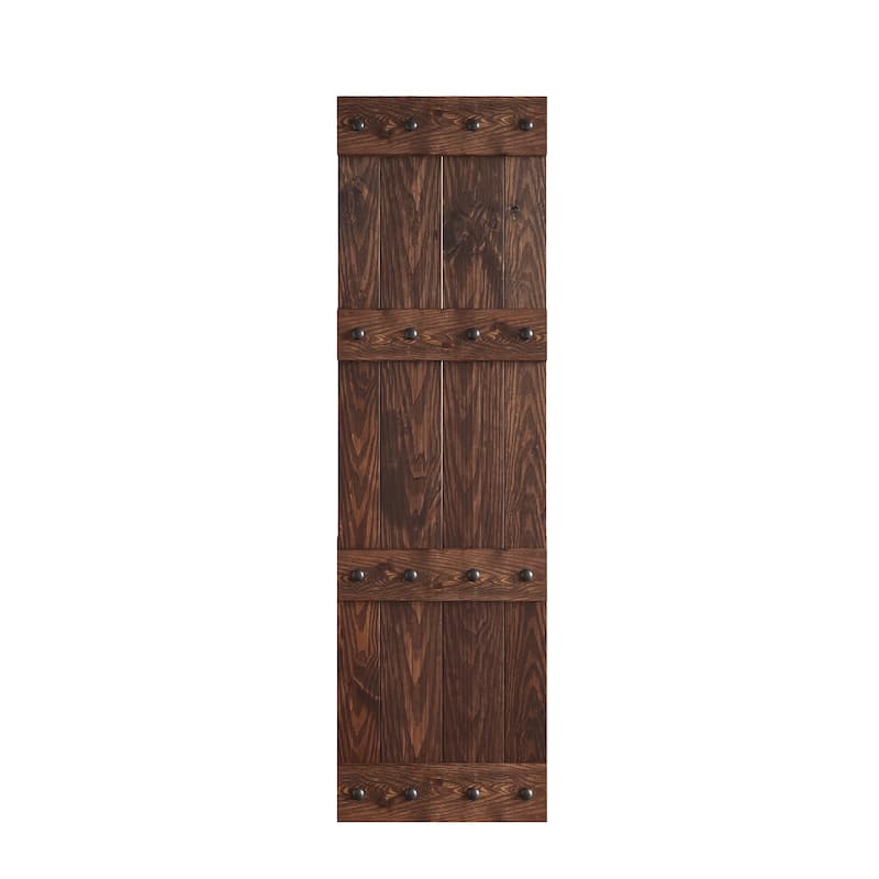 Coast Sequoia 30in./36in./48in./60in./72in. x 84in. Embossing Pine Wood Bi-Fold Barn Door With Sliding Hardware Kit - 48in.x84in. - Dark Walnut