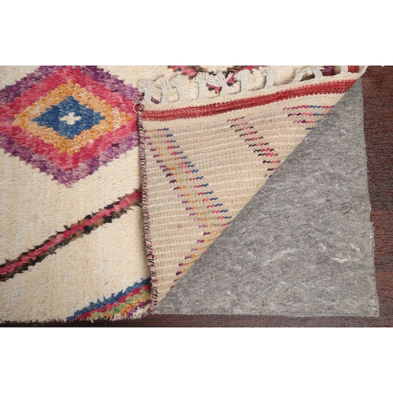 Tribal Geometric Moroccan Oriental Wool Area Rug Hand-knotted Carpet - 5'10" x 9'11"