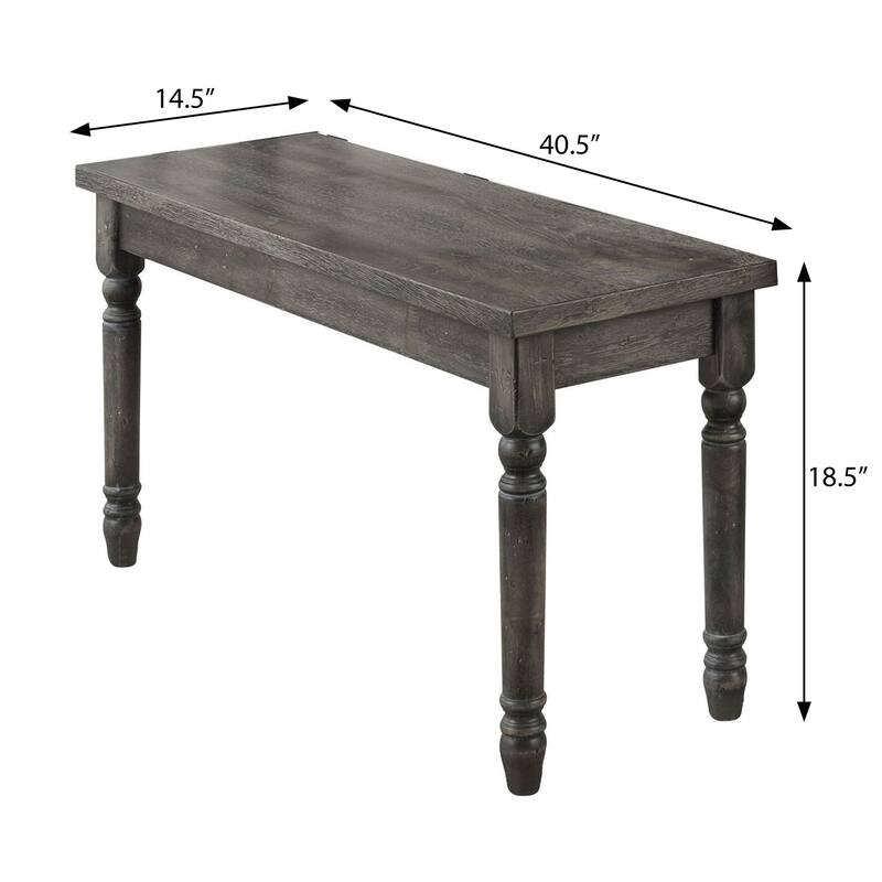 Elsie Weathered Grey Dining Bench with Turned Legs