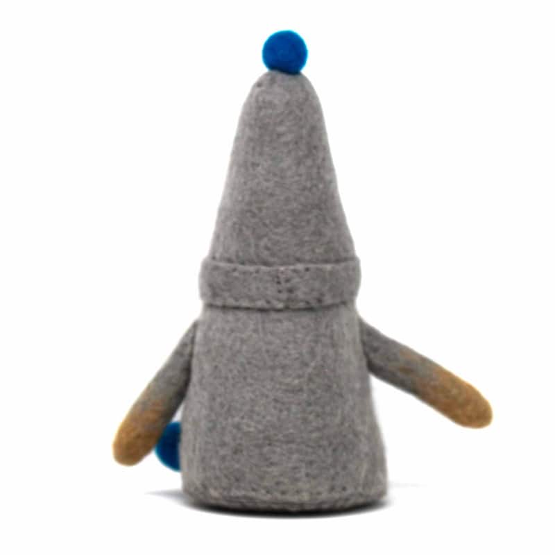 Handmade Felt Gnome Trio, Blue Winter (3-Piece Set)