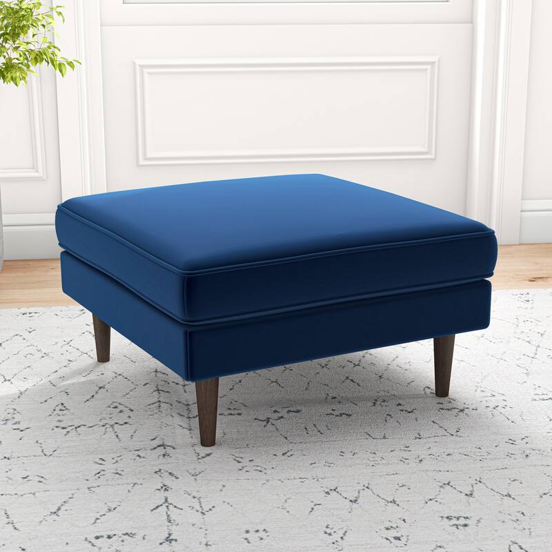Felicia Mid-Century Upholstered Velvet Ottoman