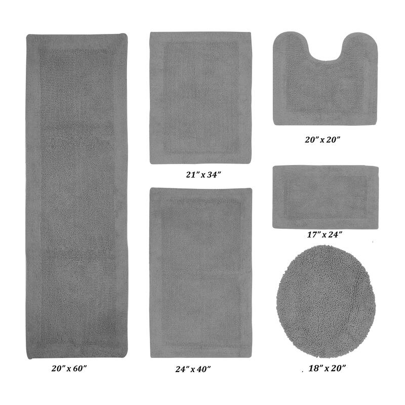 Better Trends Bath Rugs Set 100% Cotton Tufted Soft Water Absorbent Bathroom Rug for Shower, Sink Bath Mats Edge Collection